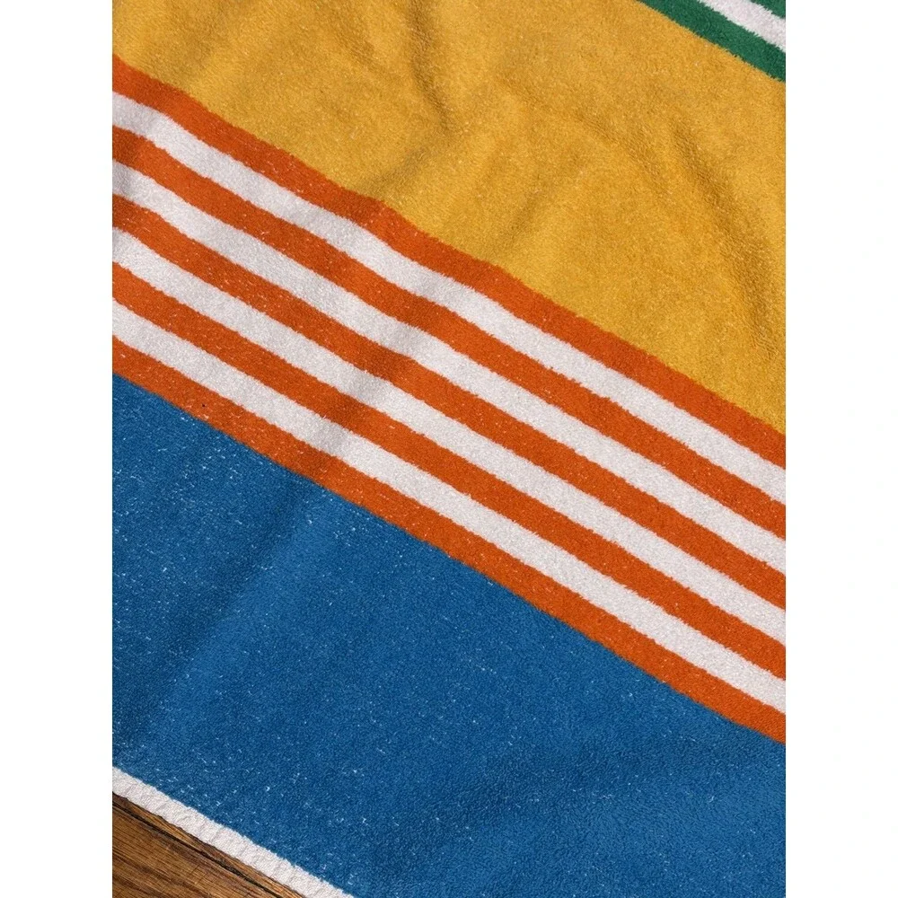 Vintage Royal Terry Beach Towel Stripes Colorful Swim 80's-90's Summer
